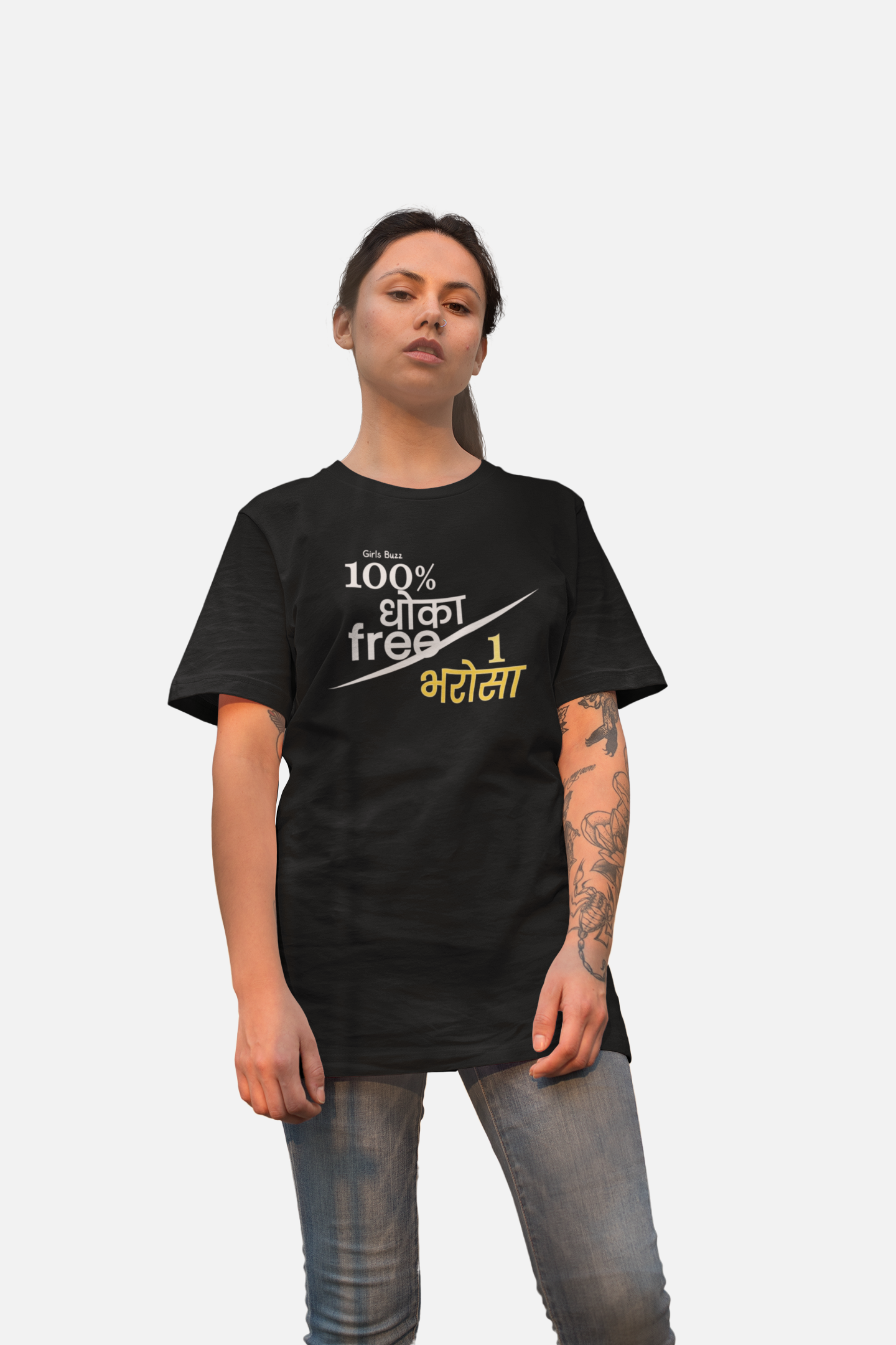 Hindi Quote print Oversized tshirt