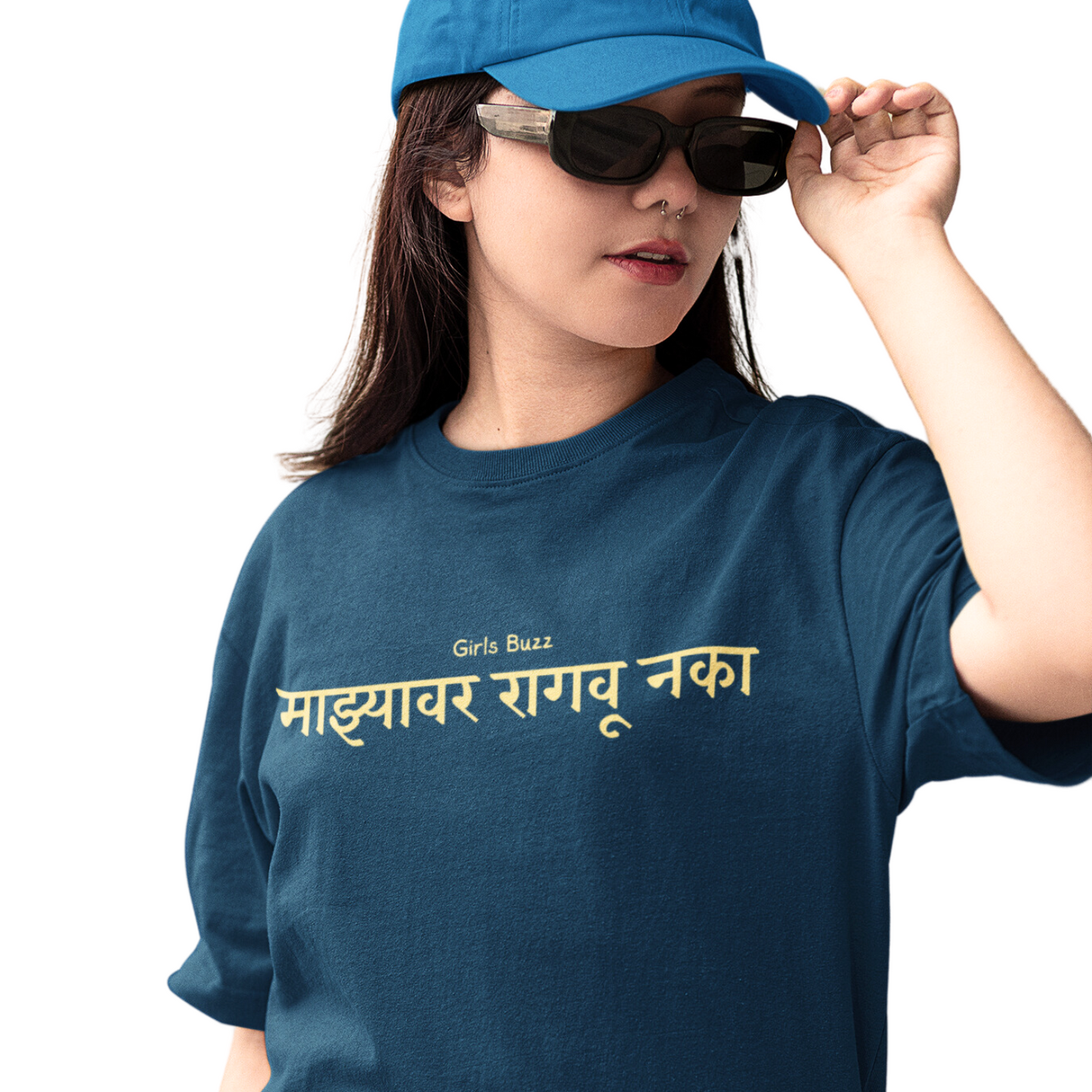 Graphic printed marathi oversized tshirt