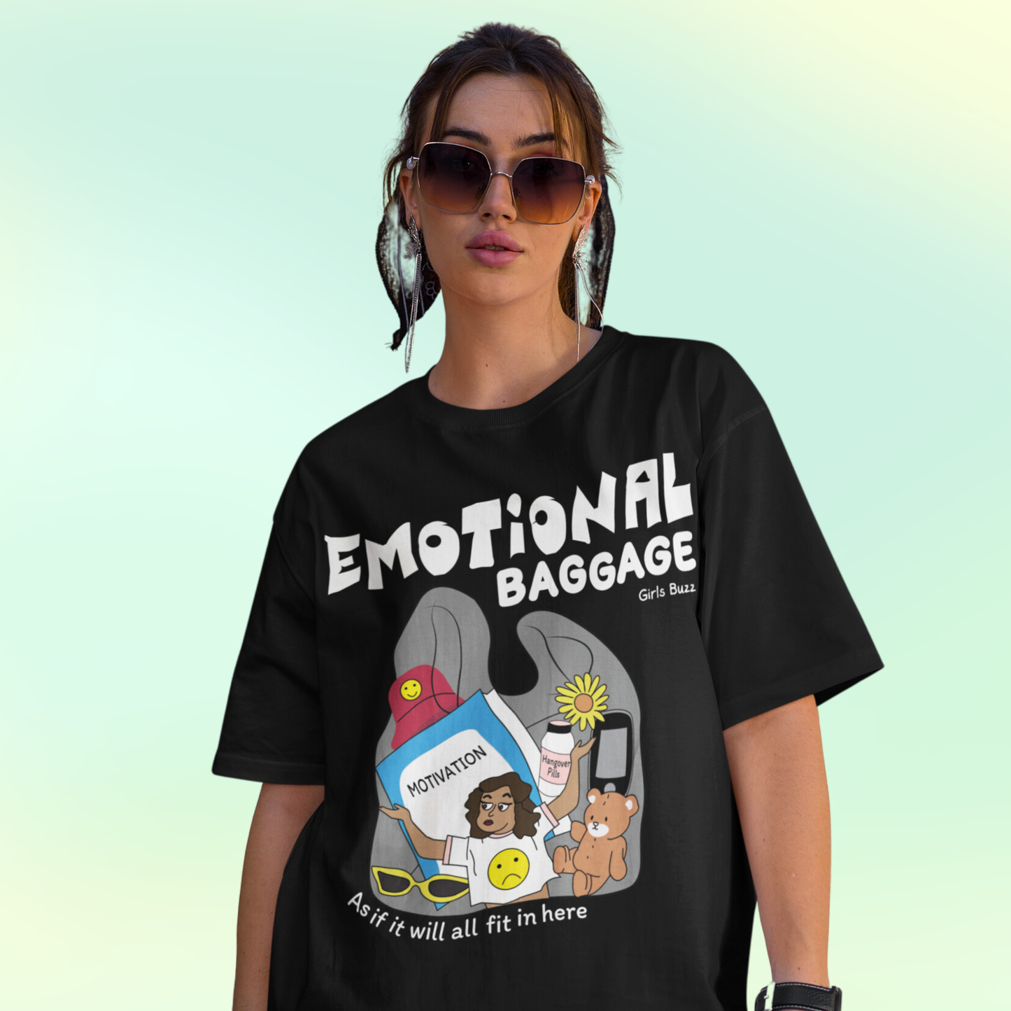 mili comic character oversized tee