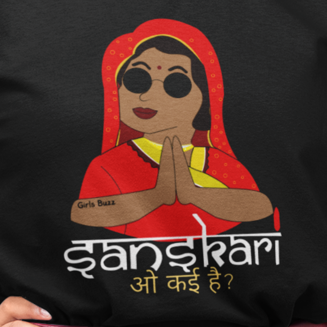 Sanskari Au Kai Hai Oversized Tee