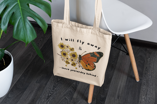Women's Day empowering gift i will fly away tote bag