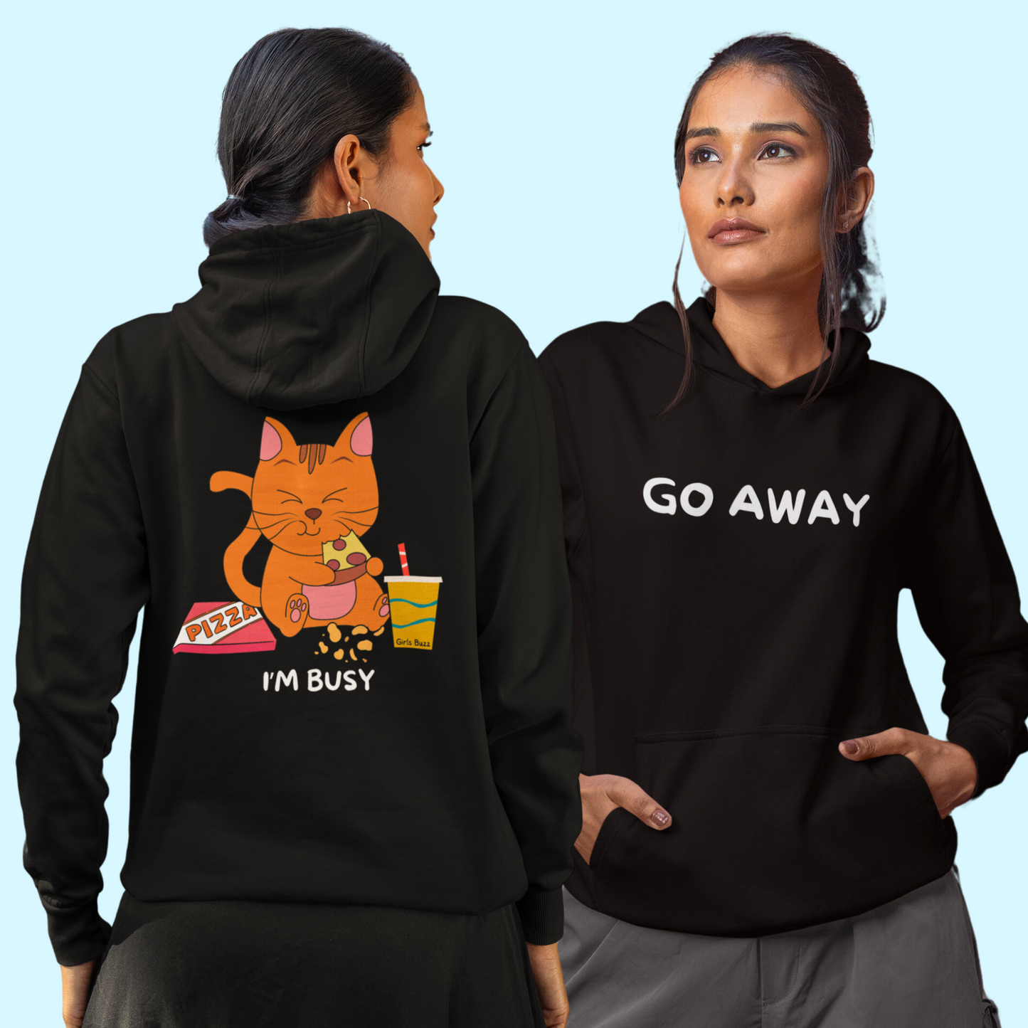 Women's loose fit graphic back printed hoodie