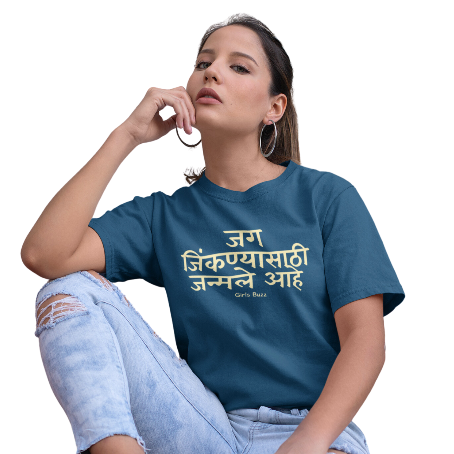 women's graphic printed Marathi tshirt