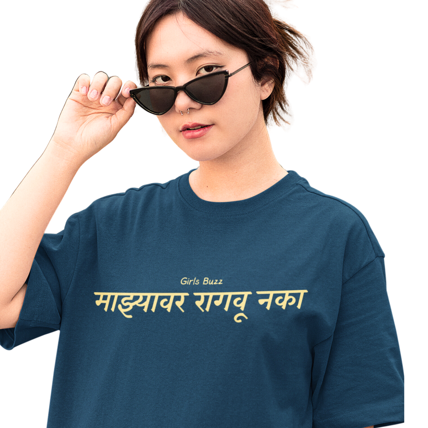 Graphic printed marathi oversized tshirt