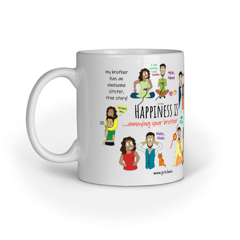 Happiness Is Annoying Your Brother Mug