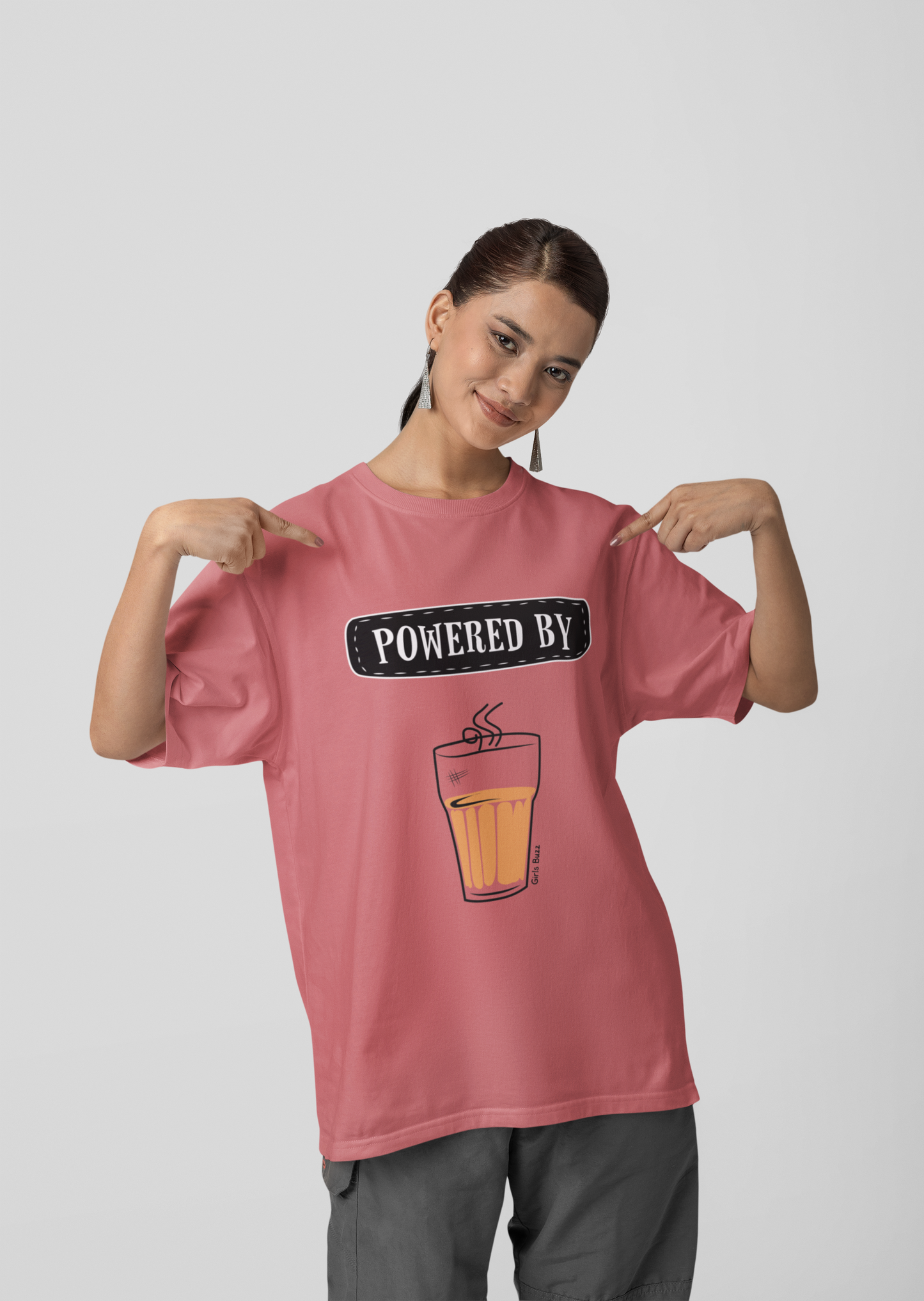 Powered By Chai Oversized T-shirt