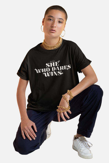 She Who Dares Wins Oversized Tee