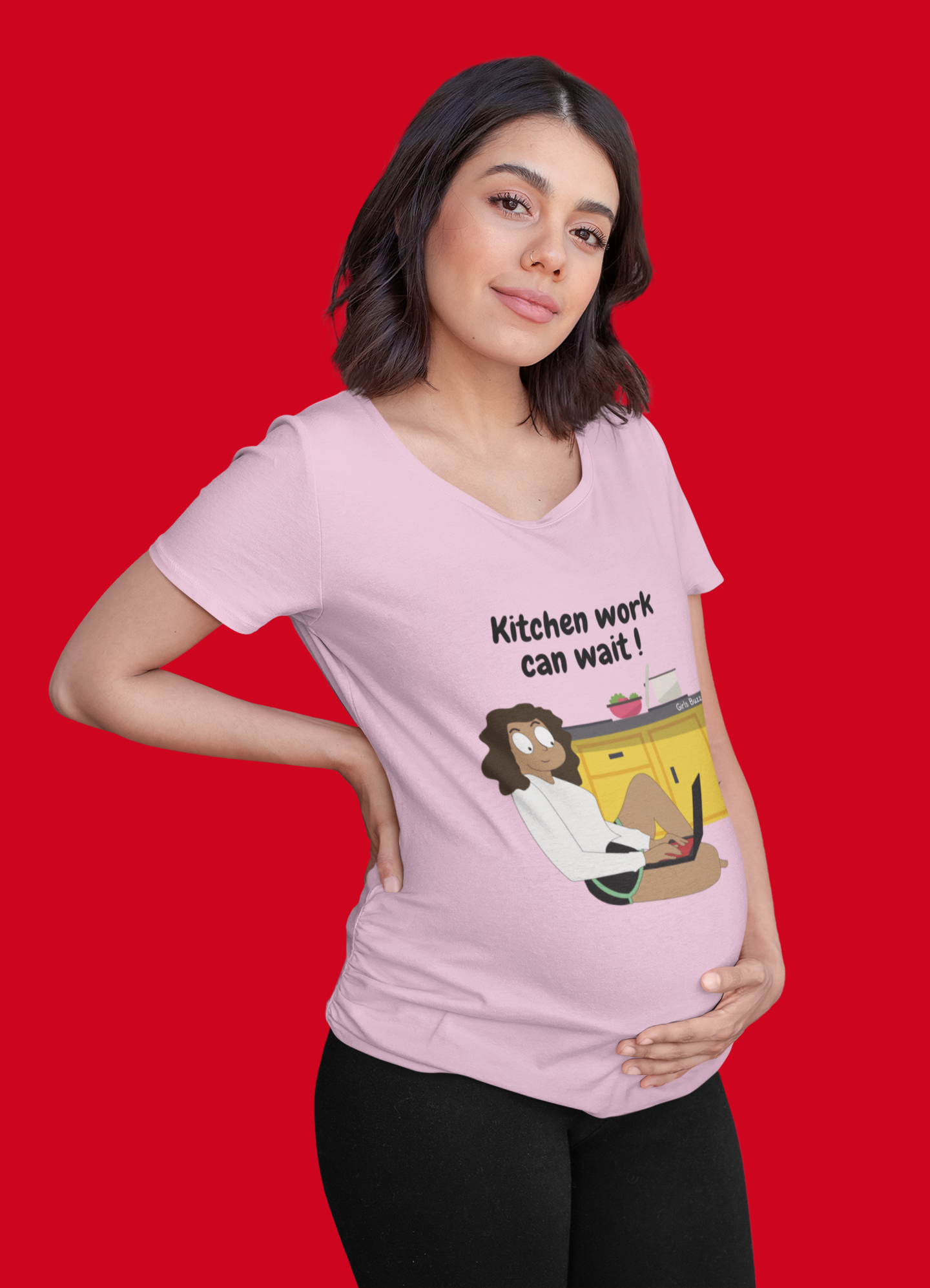 Kitchen Work Can Wait Maternity T-shirt