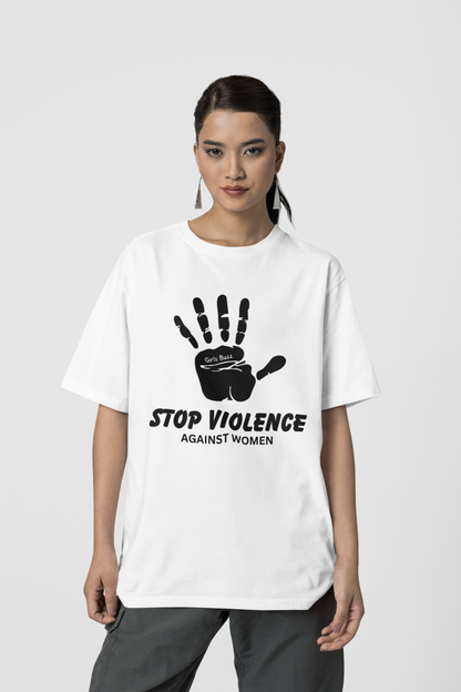 Stop Violence Against Women Oversized Tee