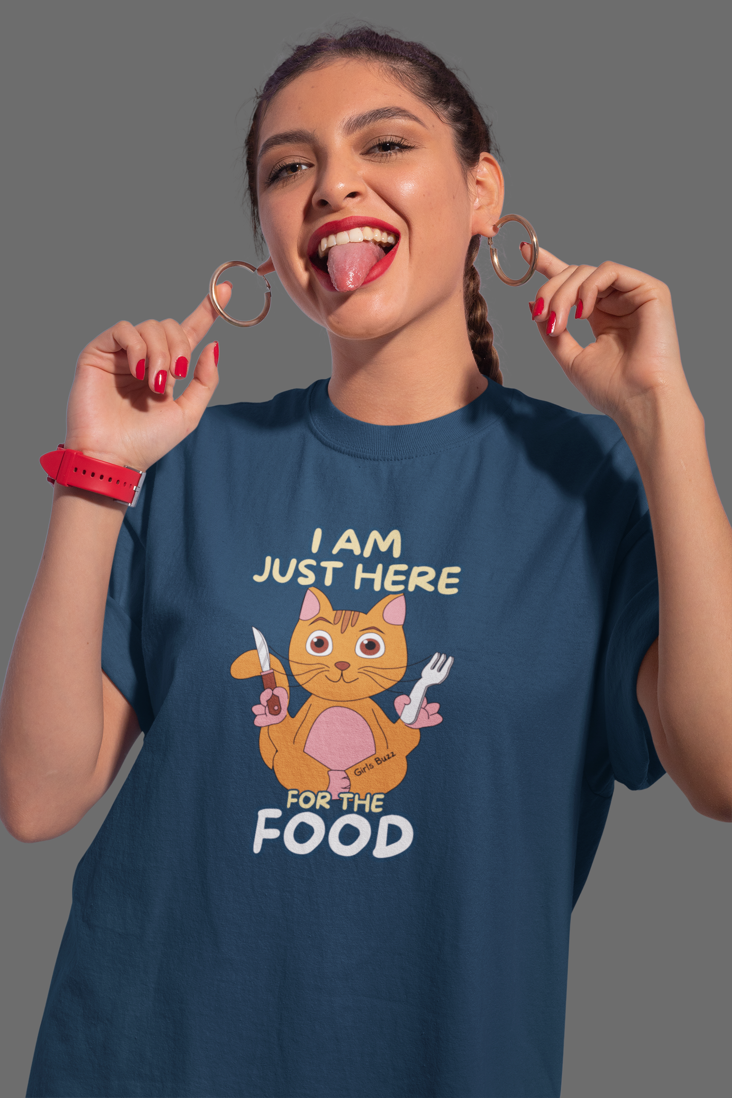 I Am Here For Food Oversized Tee