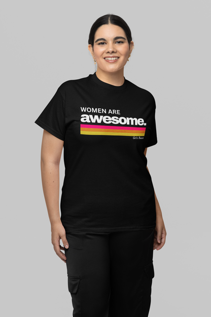 Regular Fit Women Slogan Cotton Tshirt - Women Are Awesome