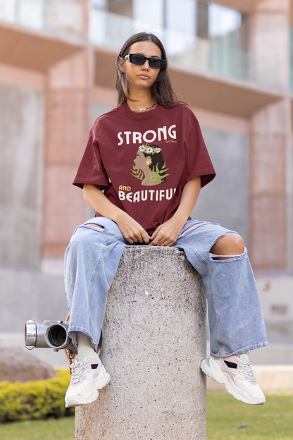 strong and beautiful Feminist Slogan plus size tshirt