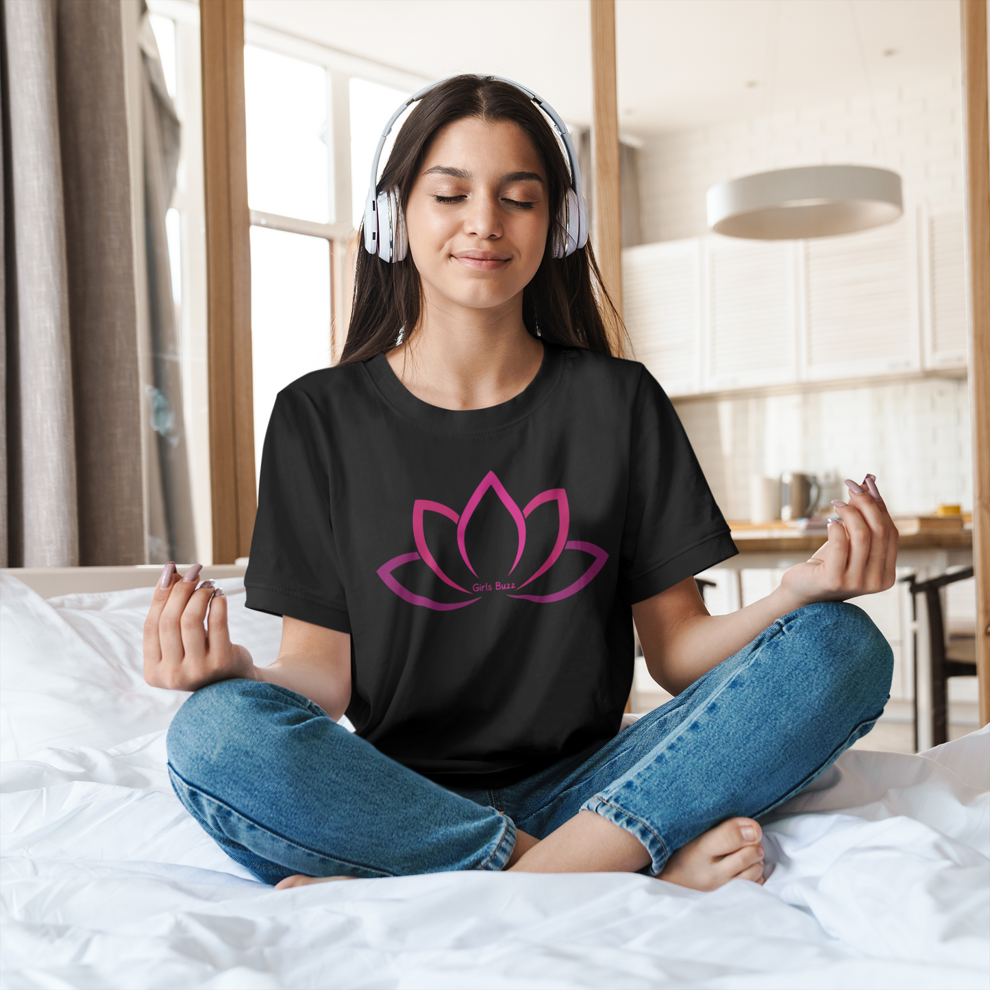 Lotus Flower Yoga Oversized Tee