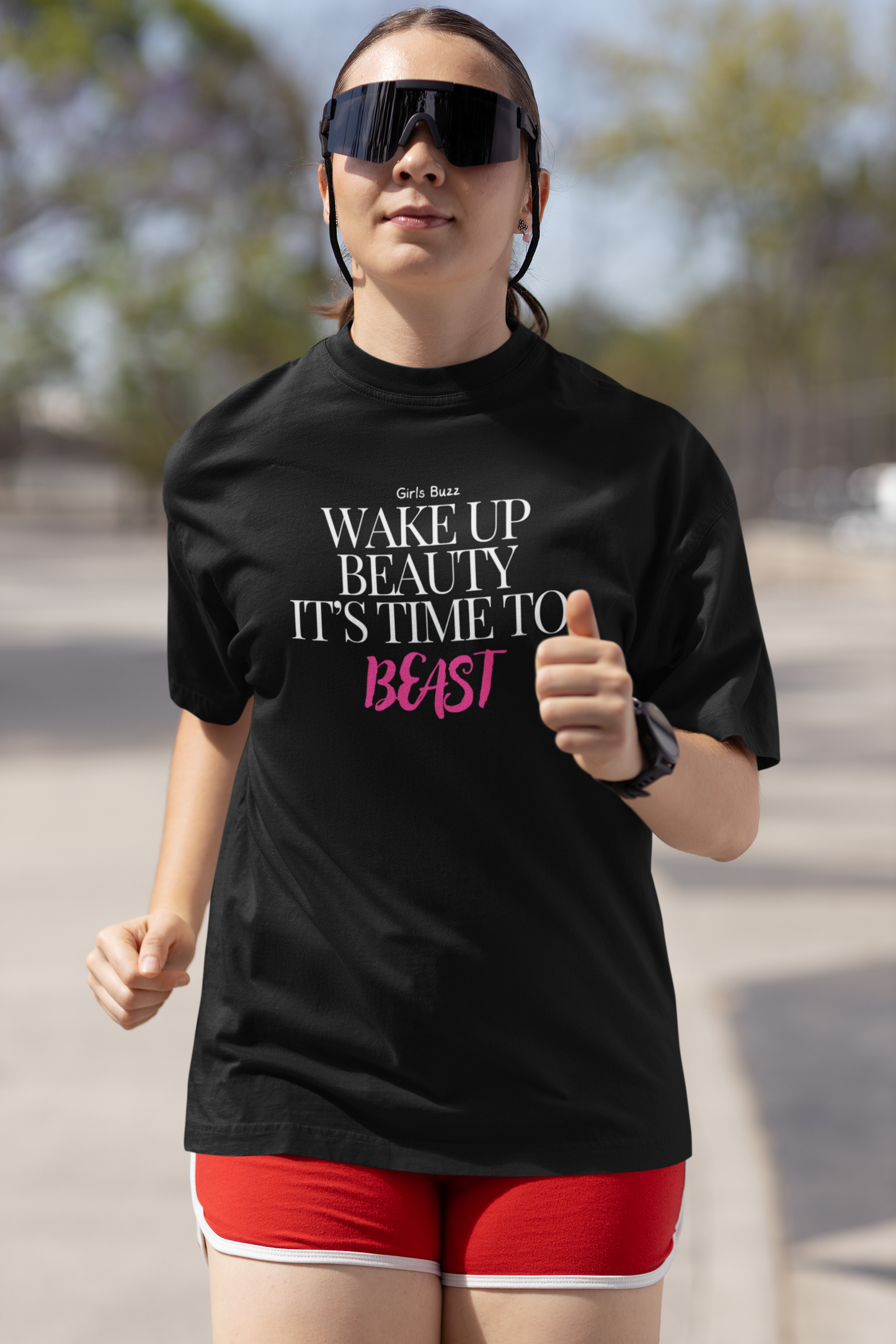 Wake Up Beauty Workout Oversized Tee