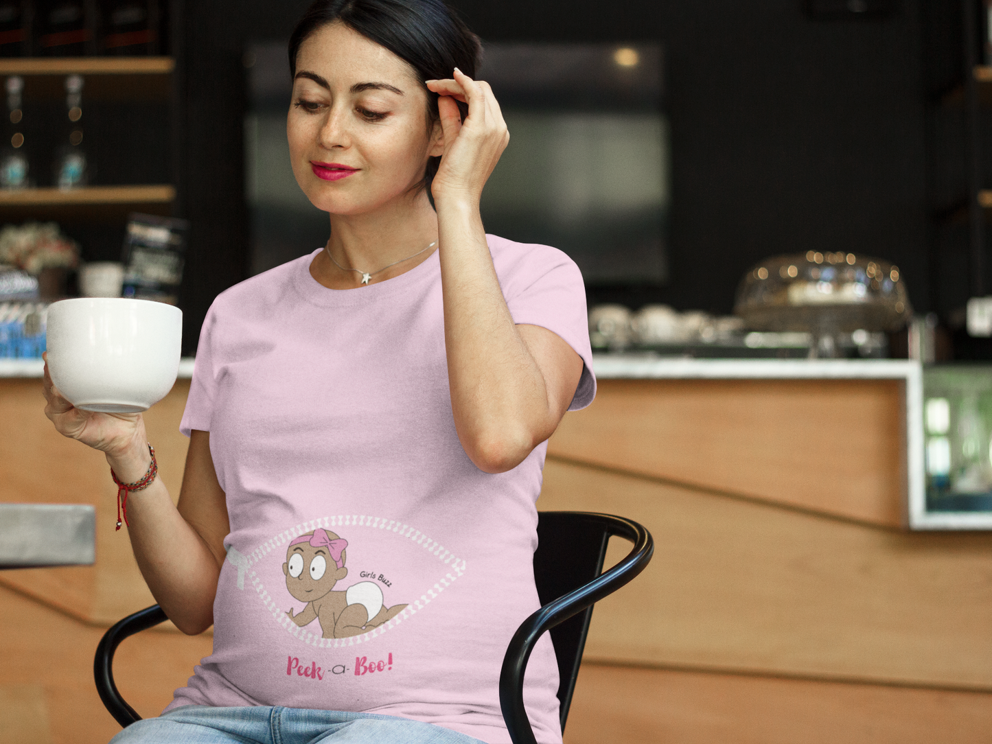 Peek A Boo Maternity T-shirt