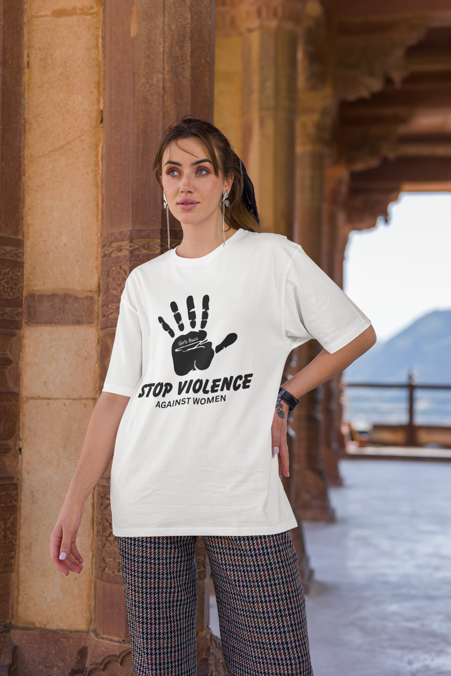 Stop Violence Against Women Oversized Tee