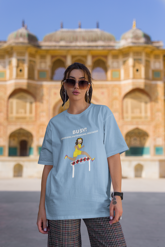 Patriarchal Obstacles Hello Mili Girls Buzz Oversized Baggy tshirt