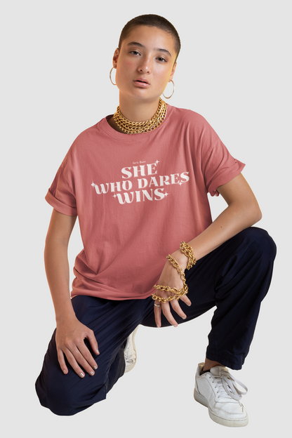 She Who Dares Wins Oversized Tee