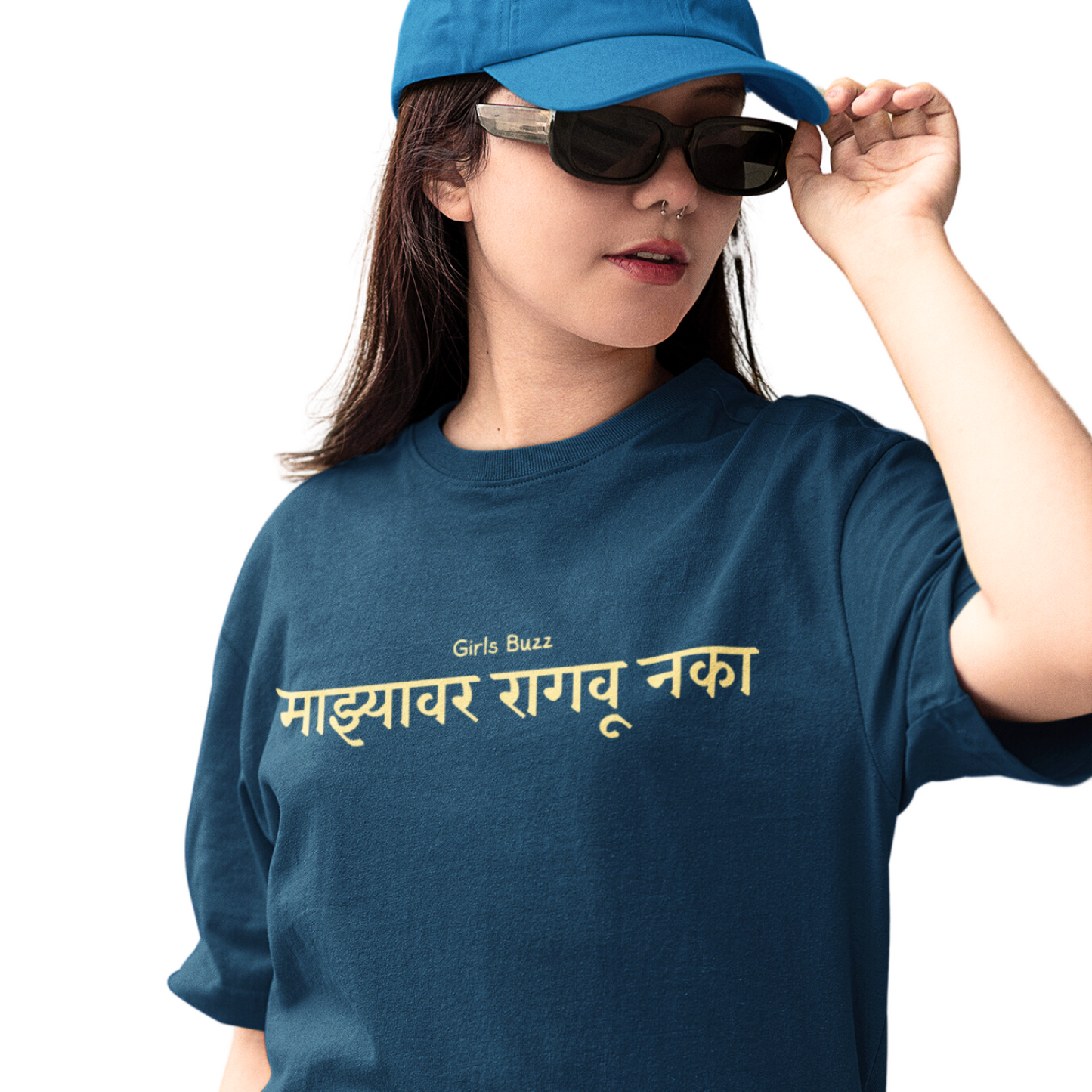 Graphic printed marathi oversized tshirt 