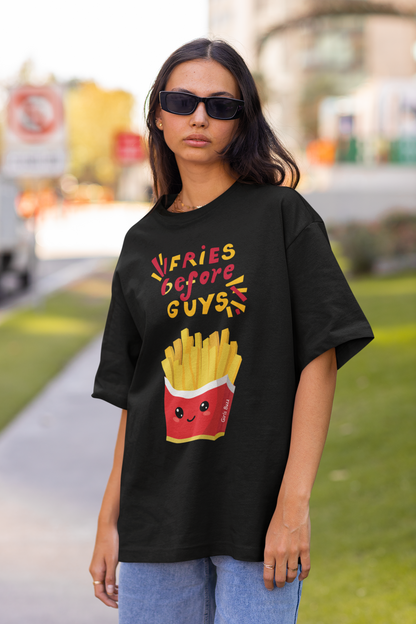 Fries Before Guys Boyfriend Fit T-shirt