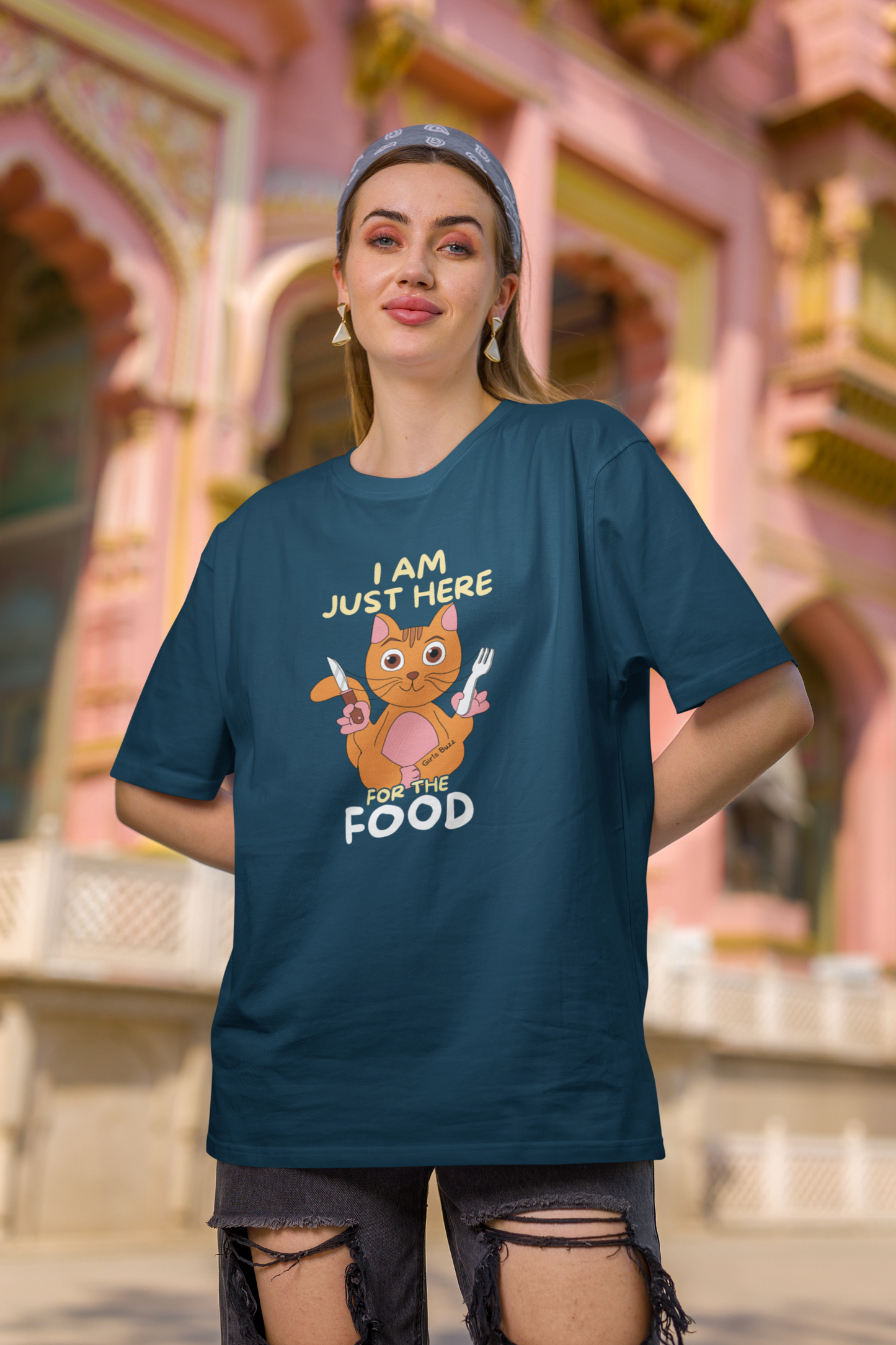 I Am Here For Food Oversized Tee