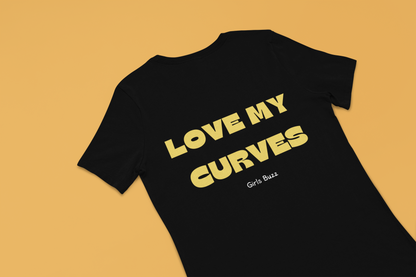 Regular Fit Body Positivity Black Women Cotton Tshirt - Love My Curves