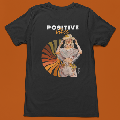 Positive Vibes Back Printed Oversized Tee