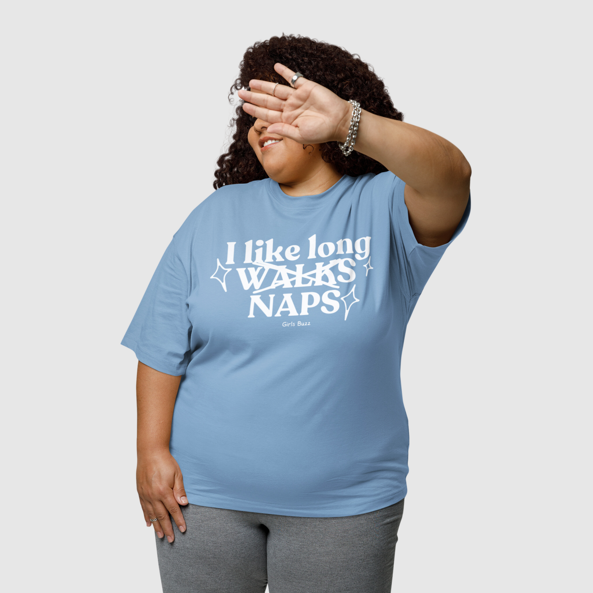 I like Long NAP women oversized t shirt with lazy quotes for winter