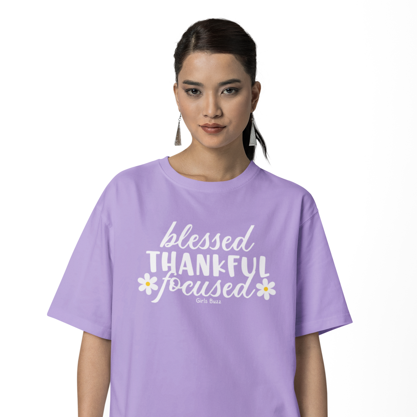 Blessed Thankful Focused Oversized Tee