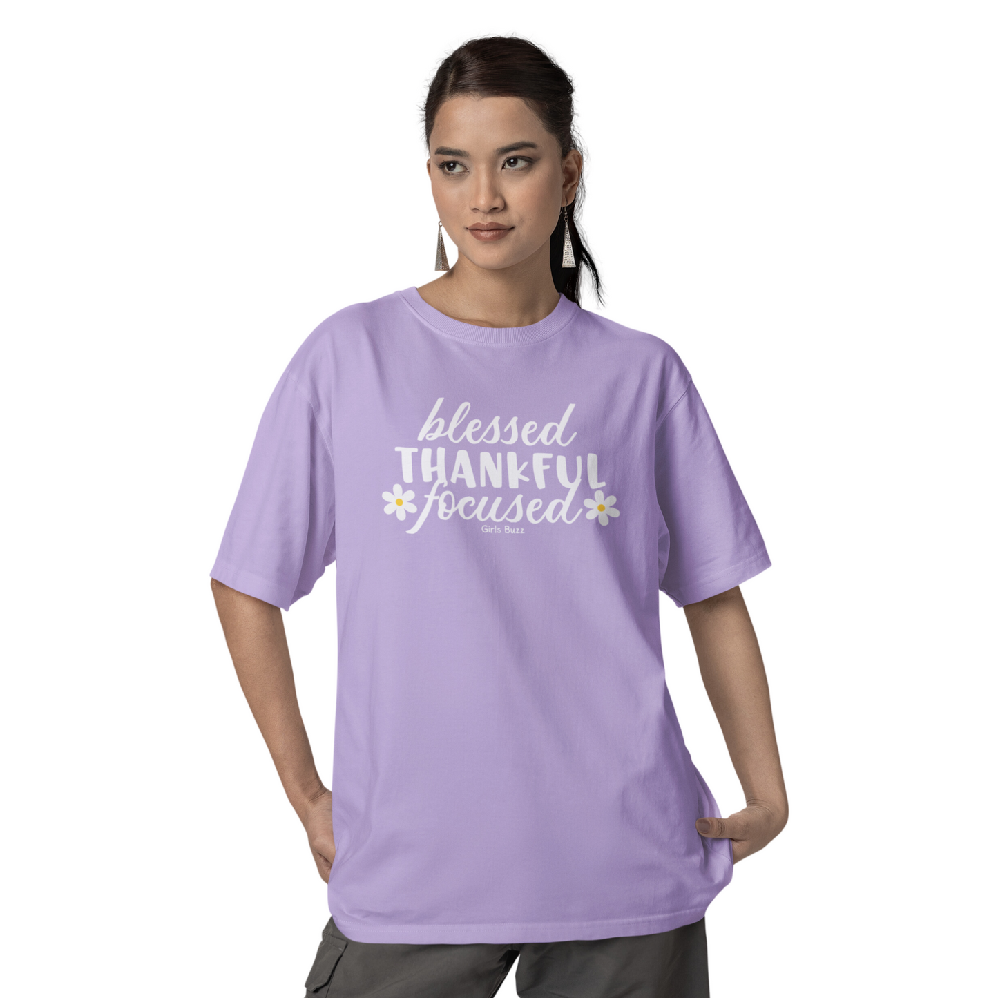 Blessed Thankful Focused Oversized Tee