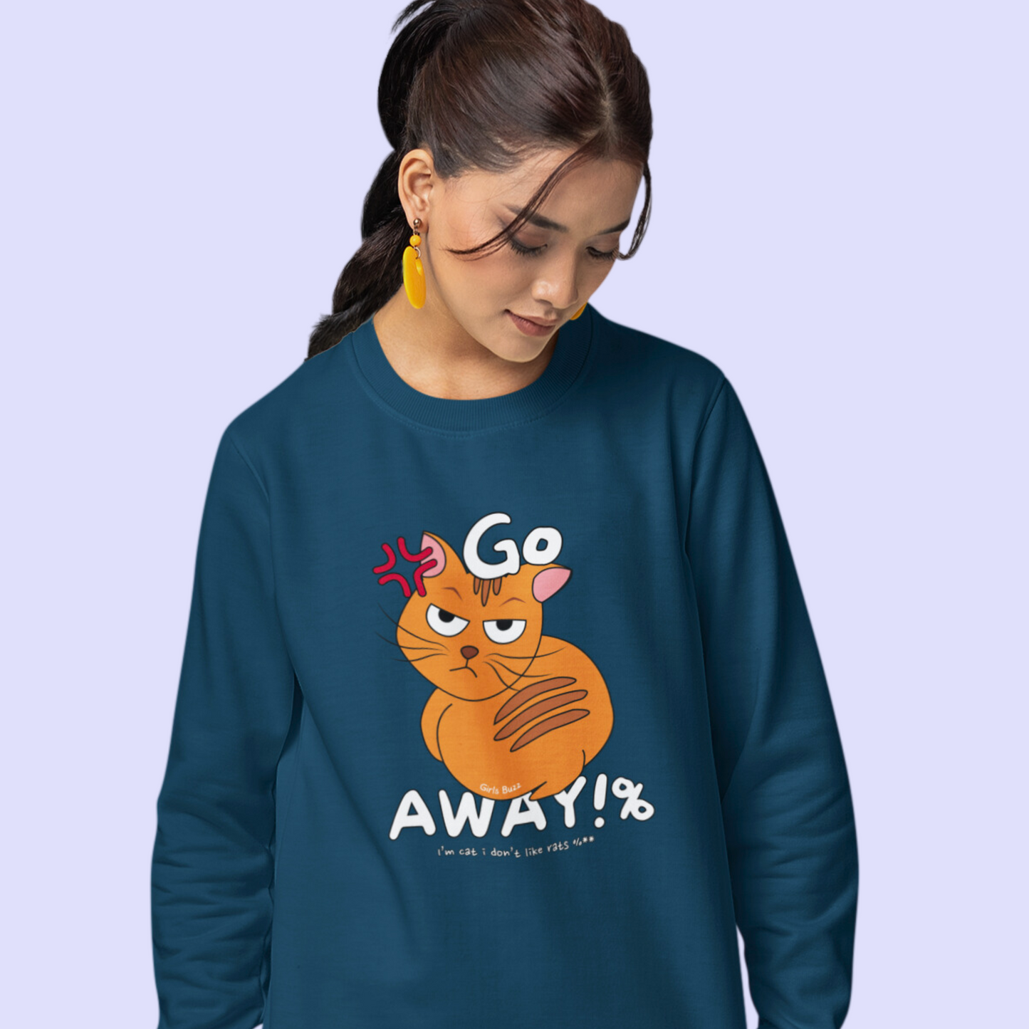 Go Away Women's Cool Oversized Sweatshirt Cute Print