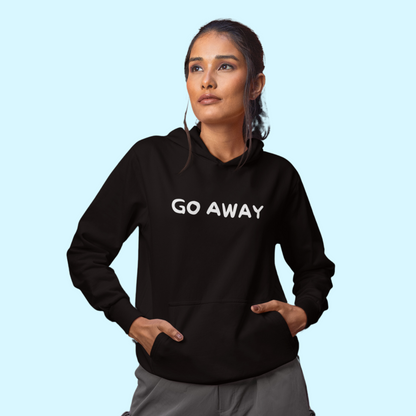  go away i'm busy Women's loose fit graphic back printed hoodie 