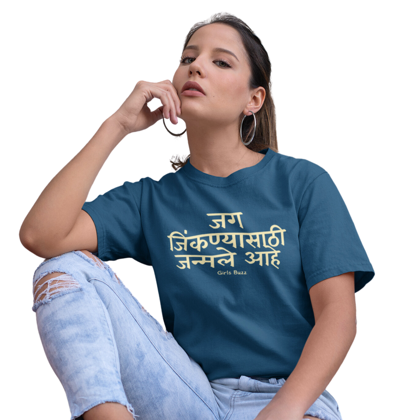 women's graphic printed Marathi tshirt 