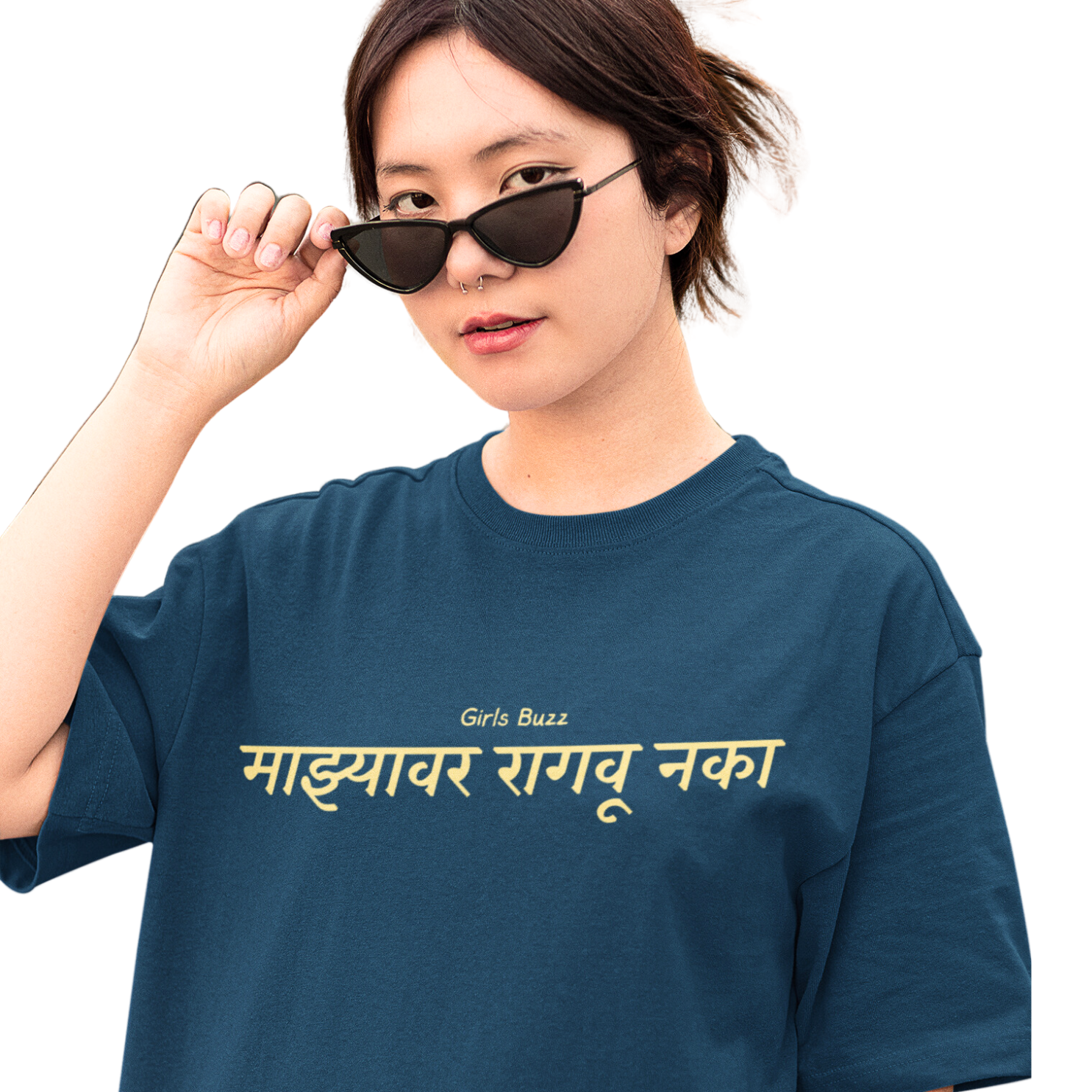 Graphic printed marathi oversized tshirt 