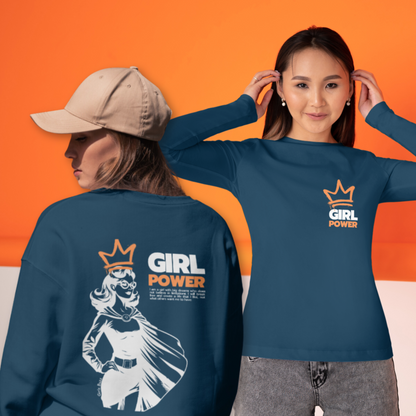 Girl Power Full Sleeves Back Printed T-shirt