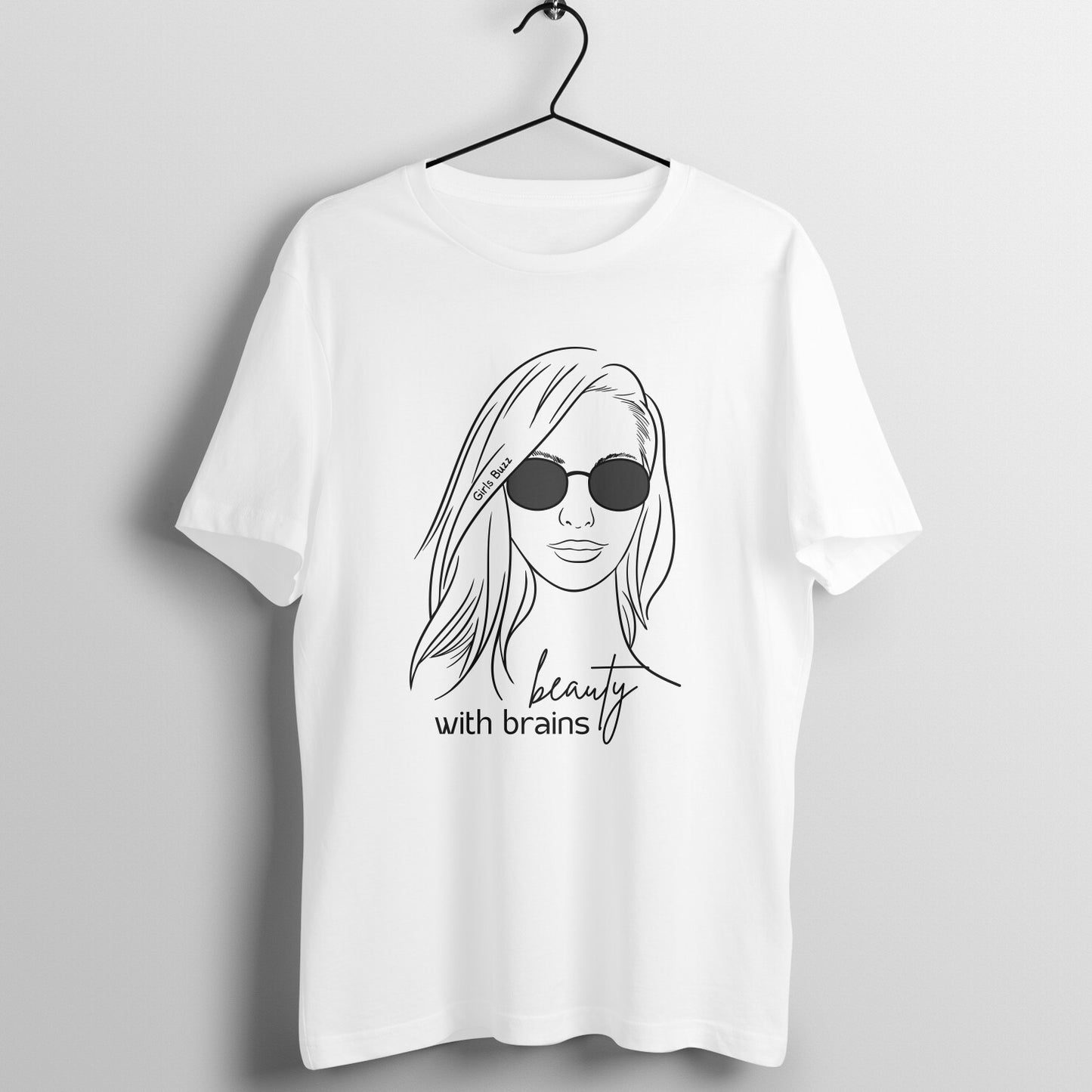 Boyfriend Fit White Women Cotton Tshirt - Beauty With Brains