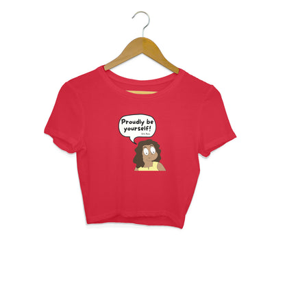 Regular Fit Hello Mili Comics Women Crop Top - Proudly Be Yourself